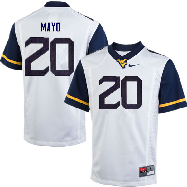 NCAA Men's Tae Mayo West Virginia Mountaineers White #20 Nike Stitched Football College Authentic Jersey OT23T35PN
